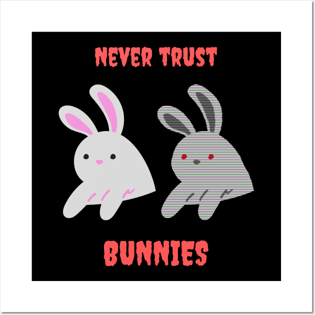 Evil Bunnies Anya Inspired Design Wall Art by pawsitronic